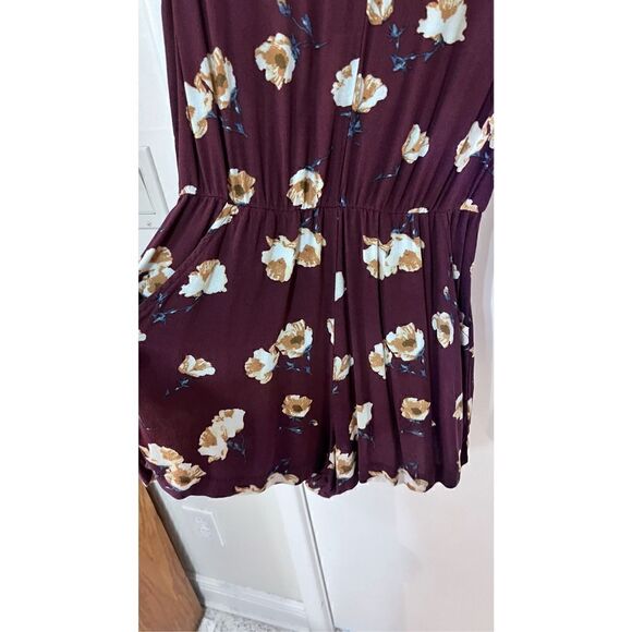 Kendall & Kylie Womens Floral V-Neck Choker Neckline Cutout Romper Multi Size XS - Picture 4 of 11